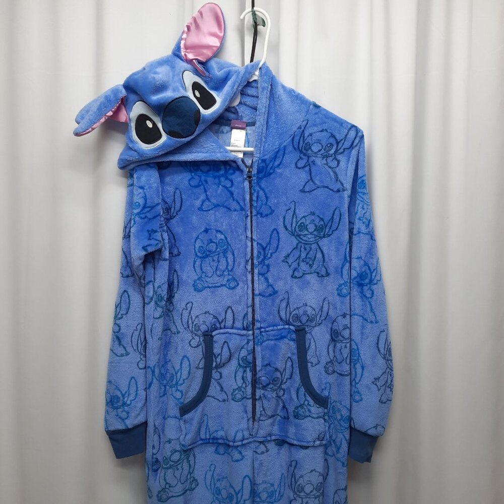 Disney Lilo & Stitch Women's Size M (8-10) Fleece Union Suit Onepiece Pajamas